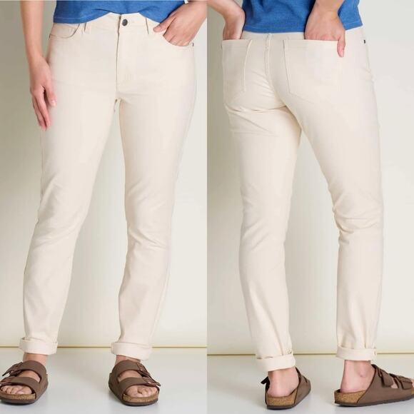 Toad&Co Earthworks 5 Pocket Skinny Pant Cream/Ivory Size 6 Outdoor Minimalist - Picture 1 of 14